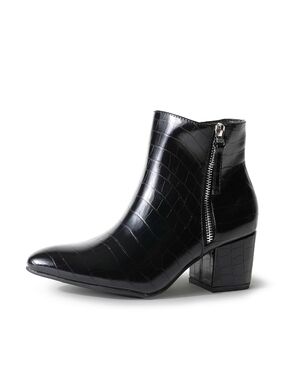 J. Adams Zuma Black Croc Ankle Boot with Side Zip Size 8